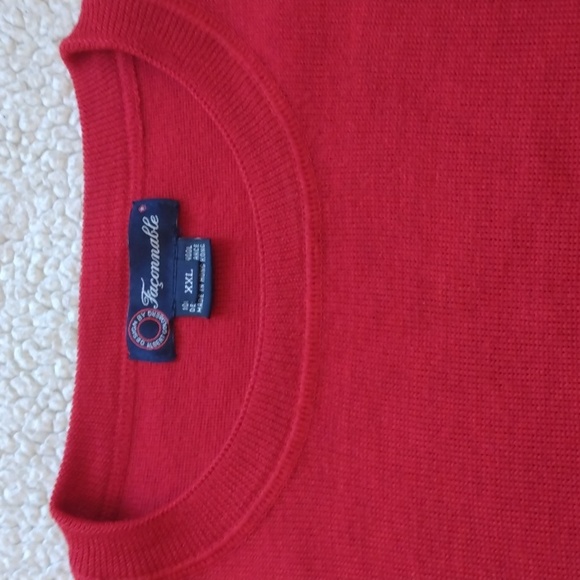 NWOT Faconnable XXL Red Merino Wool Crew Neck Sweater - Picture 10 of 11